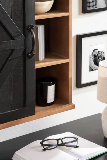 Kate and Laurel Cates Wood Sliding Barn Door Wall Storage Cabinet